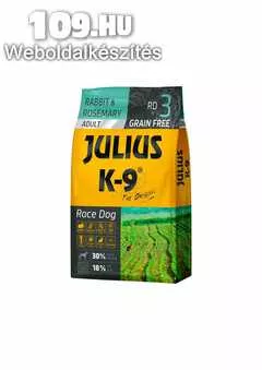 Kutyaeledel Julius K-9 Grain Free Adult Race Dog - Rabbit & Rosemary